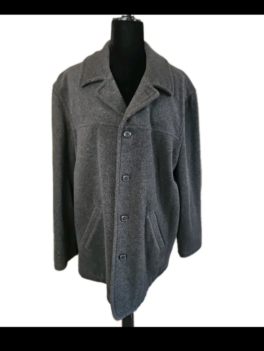 J.Crew Mens Wool Blend Gray Pea Coat Classic Timeless Closet Staple Outerwear M